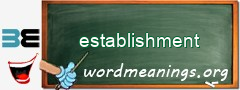 WordMeaning blackboard for establishment